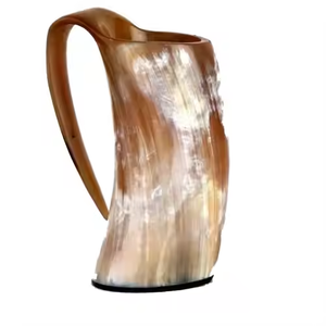 Real Horn Mug for Drinking Beer or Mead Handcrafted Viking Inspired Cup with <b>Natural</b> Finish Perfect for Gifting by Artisan <b>Craft</b> - Product Image 4