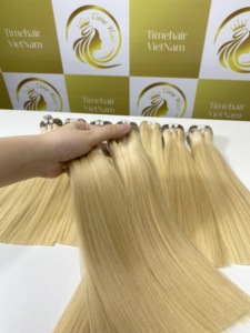 Vietnamien Bonestraight Machine Genius Trame Extensions de Cheveux Humains Cuticule Aligné Non Transformé Cheveux Brésiliens perruques Blonde couleur - Product Image 5