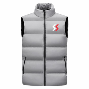 2024 Logo personnalisé marine hommes gilet nouveau Style hiver sport gilet avec tissu doux épaissi chaud col montant poche zippée - Product Image 5