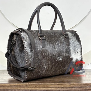 Premium Genuine Cowhide Leather Duffle <b>Bag</b> Handmade Western <b>Travel</b> <b>Weekender</b> Gym <b>Bag</b> Real Hair-on Hide Speedy Handbags for <b>Women</b> - Product Image 1