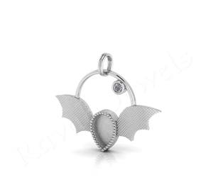 Colgante de plata de ley de moda 37*32mm buena calidad genuino circón bisel ajuste boda joyería regalo encontrar componentes - Product Image 4