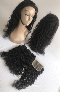 Fournisseur indien de perruques en cheveux naturels de donneur unique, bouclées crépues, 22 pouces, avec closure en dentelle transparente 5x5, prix de gros - Product Image 4