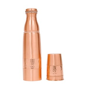 Termo de Cobre Martillado de 1 Litro con Logotipo Personalizado, Moderno y Tradicional, Frasco de Acero Inoxidable de 1 Litro, una Mezcla de Tradición y Modernidad - Product Image 1