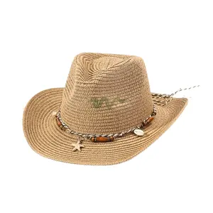 כובע קש מערבי מעוצב בהתאמה אישית לגברים ולנשים כובע בוקרים לאוהבי חוצות