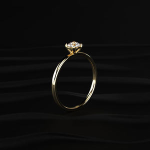 Anillo de Compromiso de Moissanita de Corte Redondo de 1 Quilate, Oro Sólido de 14K, Anillo de Boda Minimalista Solitario, Joyería Fina al por Mayor, Regalo para Ella - Product Image 2