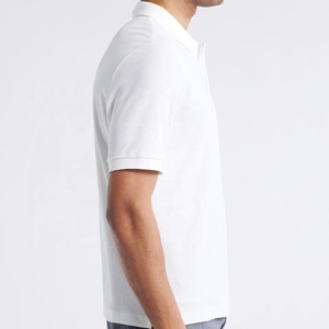 เสื้อกีฬาแขนสั้นผ้าแคนวาสสำหรับผู้ชายเสื้อกอล์ฟผ้าคอตตอน100% ทึบโลโก้แบบกำหนดเอง - Product Image 5