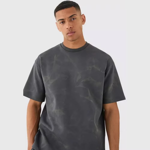 Custom 2 T Shirt Shorts Set Hip Hop Unisex de gran tamaño de diseño Vintage Acid Wash camiseta y pantalones cortos Set para los hombres - Product Image 4