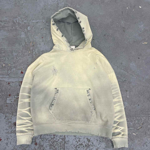 เสื้อฮู้ดซักสองชั้นของผู้ชายผ้าฝ้าย100% ซีดจางลงแดดสไตล์ฝรั่งเศสเทอร์รี่ปรับแต่งได้ - Product Image 1