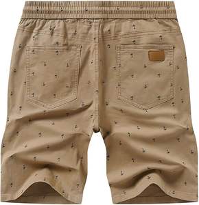 กางเกงขาสั้นผ้าฝ้ายแนวสตรีทสำหรับผู้ชายกางเกงขาสั้นผ้าฝ้ายสีทึบดีไซน์โลโก้ตามสั่ง - Product Image 4