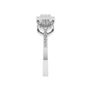 Anillo de diamante de platino 950 de clúster de lujo I1 anillos finos de diamante Natural de claridad para mujeres OEM ODM anillo de platino personalizado joyería - Product Image 4