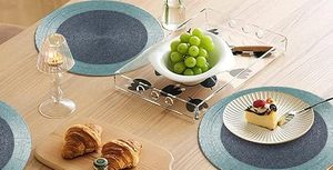 High Quality Circular Shaped Decorative Glass <b>Beads</b> Unique Handcrafted <b>Placemat</b> Design for Weddings Birthday Parties Mat & Pads - Product Image 3