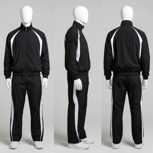 Veste de sport à demi-fermeture éclair coupe-vent en nylon personnalisée tenues d'hiver solides survêtements à demi-fermeture éclair écologiques personnalisés - Product Image 6