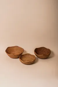 Cuenco de ratán marrón para servir en tejido natural, perfecto para decoración de mesa de cocina y restaurante y juego de artículos de comedor - Product Image 3