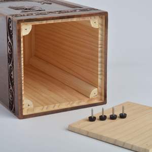Urne gravée en bois faite à la main pour cendres humaines 250lbs adulte mâle femelle sac en Satin pêche urnes crémation boîte - Product Image 5