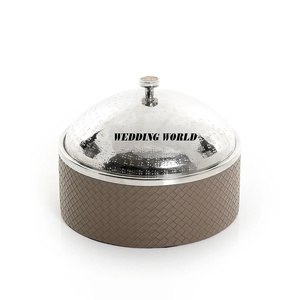 Cazuela decorativa de nácar Hotpot de buena calidad hecha a mano Venta caliente de lujo al por mayor Nuevo calentador de alimentos de metal - Product Image 2
