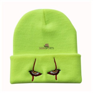 Custom Wholesale Beanie Your Own Embroidery Logo Woven Label 100% Acrylic Beanie Hat/Adult Size - Product Image 3