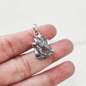 Ensemble de bijoux pour femmes en hématite naturelle, pierre de naissance de mars, bijoux faits à la main, pendentif en argent sterling 925, ensemble de bagues - Product Image 5