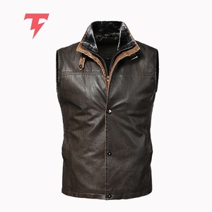 Chaleco Casual de Invierno para Hombre, Elegante, con Cuello en V, Cómodo, Impermeable, con Bolsillos Decorativos de Cuero Vacuno, Servicio OEM - Product Image 3