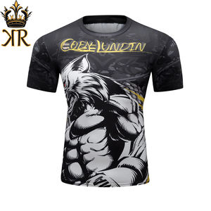 Vêtements de sport à manches courtes imprimés en 3D pour hommes BJJ Rash Guard MMA Grappling pour l'entraînement de fitness et de course à pied - Product Image 2