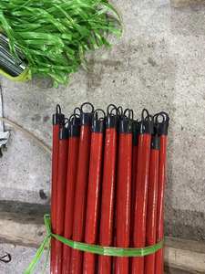 Manche de balai en bois recouvert de PVC, économique, avec poignée en plastique et tête de balai en PP, bâtons de 120*2,2 cm - Product Image 3