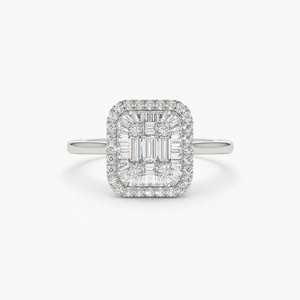 IGI certifié émeraude coupe laboratoire diamant cultivé Unique 10K or massif Solitaire bague de fiançailles meilleur cadeau d'anniversaire pour mariage - Product Image 3