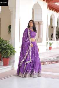 Lehenga choli lehenga choli คอลเลกชันงานแต่งงานออกแบบใหม่ล่าสุดผ้าเย็บปักมีคุณภาพดี - Product Image 4