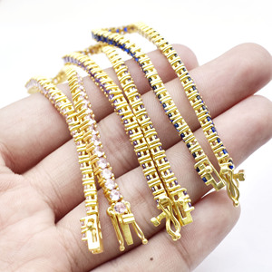 Pulsera de tenis de cuarzo citrino, pulsera de piedras preciosas redondas de circonita cúbica de 3mm, pulsera minimalista moderna para mujer, regalo para ella - Product Image 3