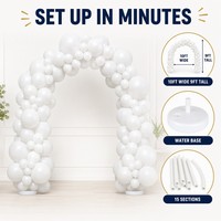 Kit d'arche de ballons 10 pieds réglable en plastique PP, 15 sections, base remplissable d'eau, décorations de fête, anniversaire, mariage, remise de diplôme, bébé