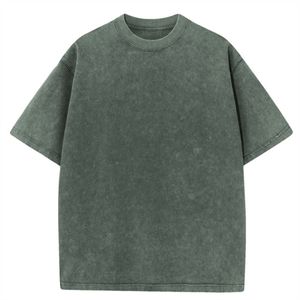 Camiseta para hombre, venta al por mayor, logotipo personalizado, camiseta lavada con ácido Vintage, Camiseta de algodón pesado para hombre en blanco - Product Image 4