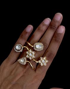 Precioso anillo de dedo de circón para niñas Mujeres Anillo elegante para fiestas y bodas Funciones para bodas Hecho de latón - Product Image 2