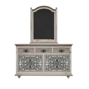 Commode 7 tiroirs en bois d'acajou massif de Colmar de meilleure qualité avec miroir meubles en bois de fabrication indonésienne - Product Image 1