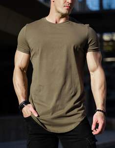 T-shirts en coton 100% respirants et écologiques à ourlet arrondi pour hommes avec logo personnalisé en gros, impression sérigraphique, vêtements de sport - Product Image 4