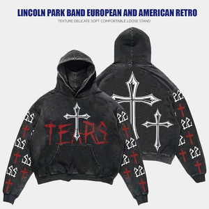 เสื้อฮู้ดดี้ผ้าคอตตอน 100% คุณภาพสูง 350gsm แบบสั่งทำพิเศษ ทรงโอเวอร์ไซส์ ไหล่ตก ไม่มีเชือก ซักแล้วทำให้ดูเก่า - Product Image 4