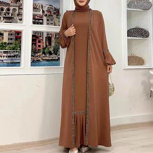 Trendy Modest Style <b>Turkish</b> Chiffon Abayas Best Wholesale High Quality Material Embroidered Print Button Special Occasions - Product Image 6