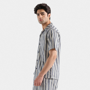 Wholesale <b>Retro</b> Casual Check <b>Shirts</b> <b>Men's</b> Cuban Collar Plaid Short Sleeved <b>Shirt</b> for <b>Men</b> - Product Image 2