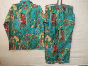 Ropa de dormir de verano para mujer, traje de noche, conjunto de pijama de dama de honor de algodón 100%, Camisa larga con estampado Floral y pijama cómodo - Product Image 3