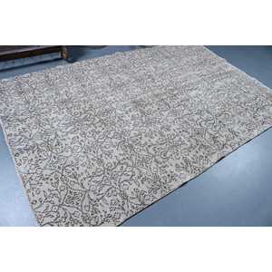 Tapis turc vintage, grand tapis de 5,8 x 8,7 pieds, tapis persan blanc - Product Image 2