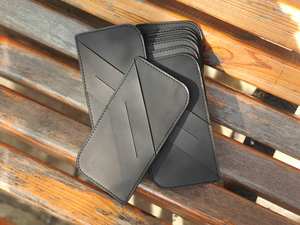 Carteras de talonario de chequera de cuero genuino con escotilla cruzada, monederos con tarjetero para billetes, hechos en Pakistán - Product Image 6