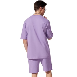 Ensemble 2 pièces de t-shirt à manches courtes pour hommes de la meilleure qualité dernier modèle de service OEM à motif solide - Product Image 2