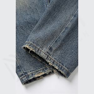 Men's Customized Color Crystals Patchwork Denim Jeans Skinny Stretch <b>Tight</b> Fit Distressed Pant Painted Rhinestones Patched - Product Image 6