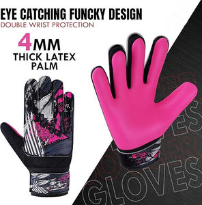 High Quality Premium Leather Breathable <b>Light</b> Weight Custom Unisex Football Goalkeeper Gloves <b>Hook</b> Loop Closure <b>Outdoor</b> Sports - Product Image 5