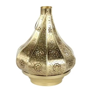 Metal Moroccan Lanterns with Unique Design for <b>Dinner</b> Room Wood Candleholders Lanterns <b>Candle</b> Jars - Product Image 1