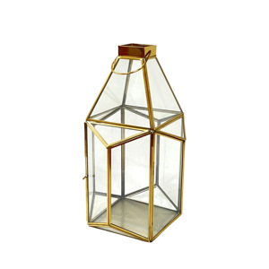 เชิงเทียนทองเหลืองดีไซน์ใหม่ วัสดุโลหะและแก้ว ทำด้วยมือ ปรับแต่งได้ สำหรับใช้ในบ้าน งานแต่งงานกลางแจ้ง-โดยตรงจากผู้ผลิต - Product Image 6