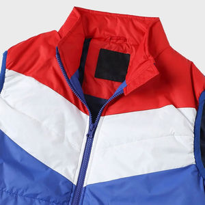 Haute qualité léger hommes hiver bouffant gilet à la mode isolé col montant doux matelassé gilet lettre motif avant Pakistan - Product Image 6