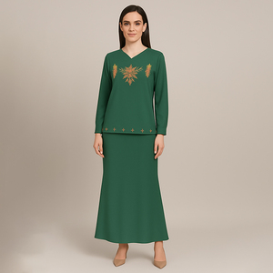 Nouveau Design Baju Kurung Malaisie Moderne RAYA Slim & Fit Modeste SYMÉTRIQUEMENT BRODÉ Plus Size BAJU KURUNG Respirant - Product Image 3