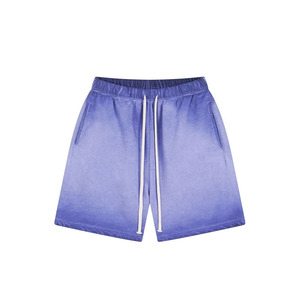 Nouveauté : Shorts de sport pour hommes, haute qualité, logo personnalisé effet vieilli, en molleton de coton uni, la meilleure tenue de fitness, shorts tendance - Product Image 2