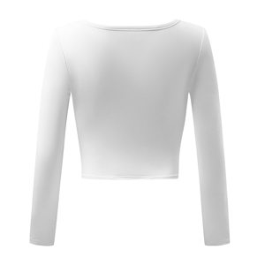 เสื้อครอปสำหรับผู้หญิงเสื้อยืดครอปสีขาวผ้าฝ้าย100% สำหรับฤดูร้อนบริการ OEM - Product Image 4