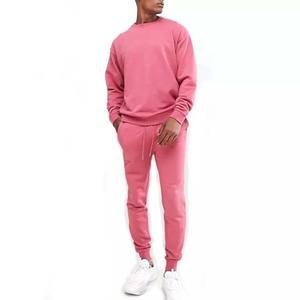 New Fashion 2025 Tracksuits Customized logo <b>Embroidery</b> Printing pink Color Tracksuit Men Cotton Fleece Pullover Sweatsuits <b>Sets</b> - Product Image 1