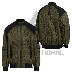 Blouson Bomber matelassé pour homme en polyester, blouson Bomber matelassé léger pour homme |   Blouson bomber matelassé à manches longues pour homme - Product Image 6