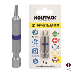 Set di Punte Torx Lunghe T10 (2 Pezzi) in Acciaio S2 al Cromo Vanadio - Product Image 1